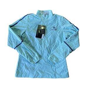 NWT Nike Jacket Womens Medium Blue Wells Fargo Championship 1/4 Zip Windbreaker
